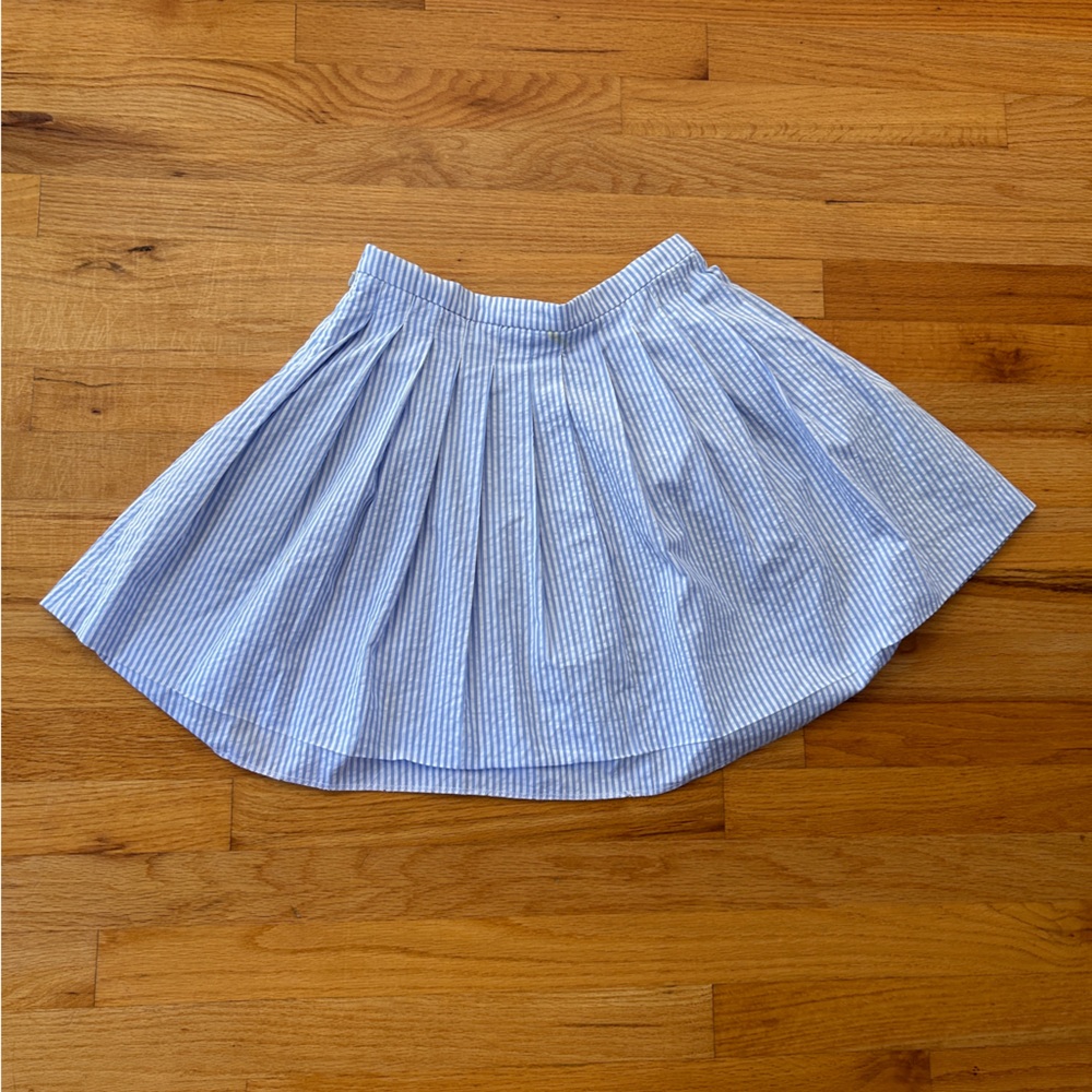 Light Blue Striped Pleated Skirt - Zara Girls